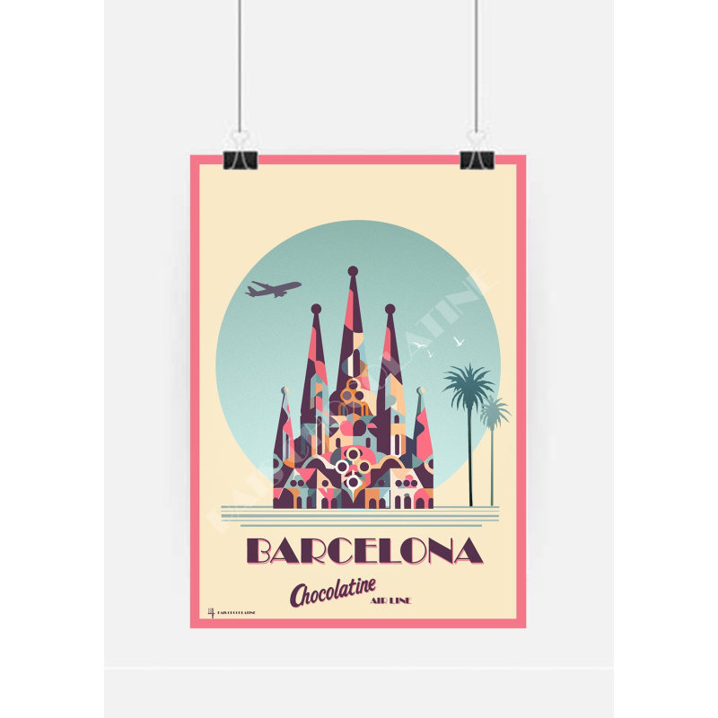 Poster La Sagrada Familia Barcelone | Pais Chocolatine