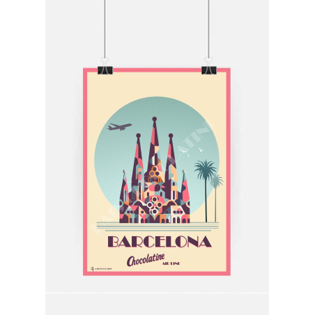 Poster La Sagrada Familia Barcelone | Pais Chocolatine