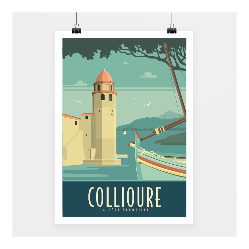 Poster Collioure rétro - Direct Graphic