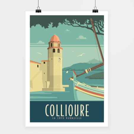 Poster Collioure rétro - Direct Graphic