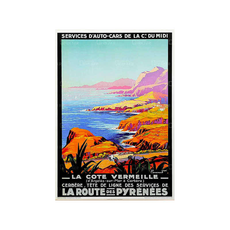 Affiche de la cote vermeille, la route des Pyrénées