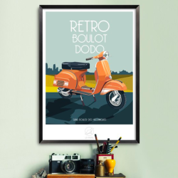 Poster Rétro boulot dodo By La loutre