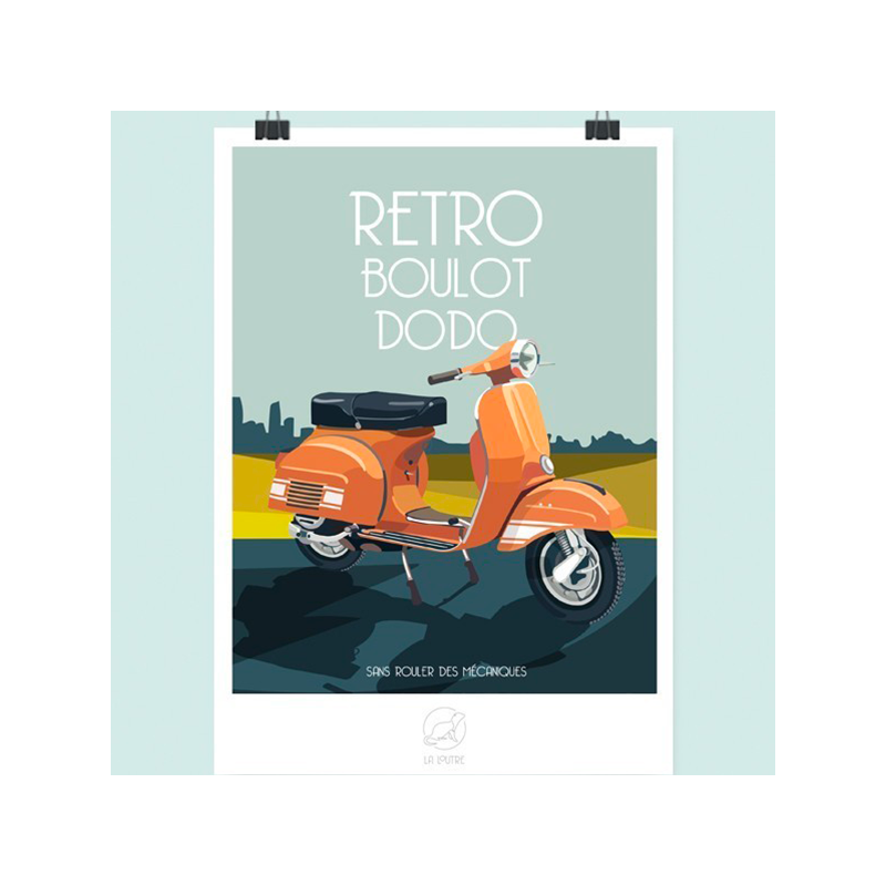 Poster Rétro boulot dodo By La loutre