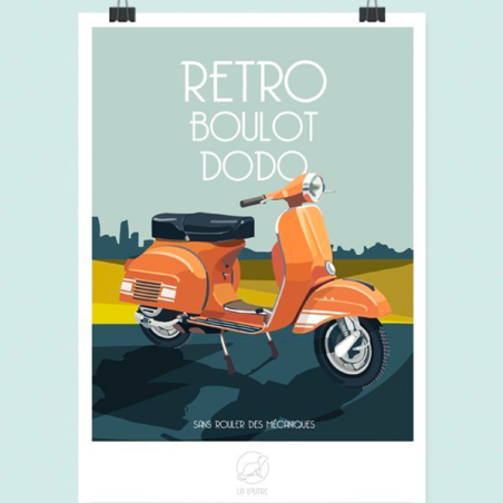 Poster Rétro boulot dodo By La loutre