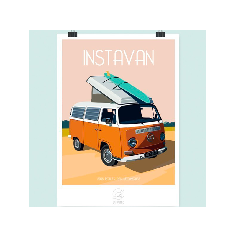 Poster Rétro boulot dodo By La loutre