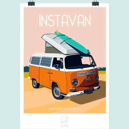 Poster Rétro boulot dodo By La loutre