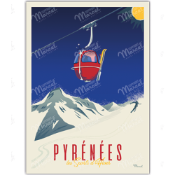 Pyrénées "La télécabine" - Marcel
