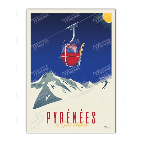 Pyrénées "La télécabine" - Marcel