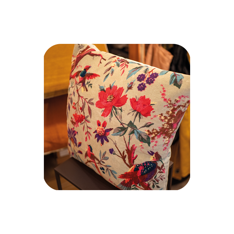 Coussin velour Birdy